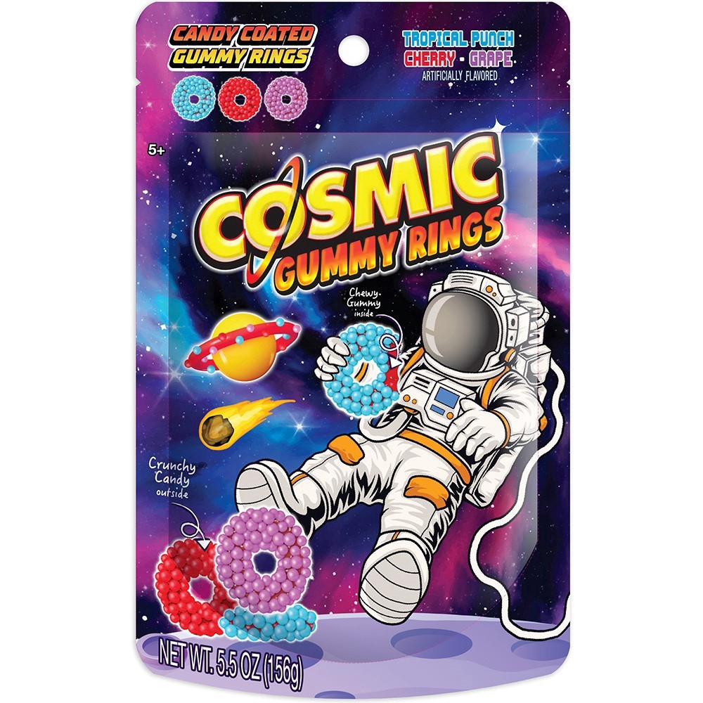 slide 1 of 1, Cosmic Candy Coated Gummy Rings, 5.5 Oz, 5.5 oz