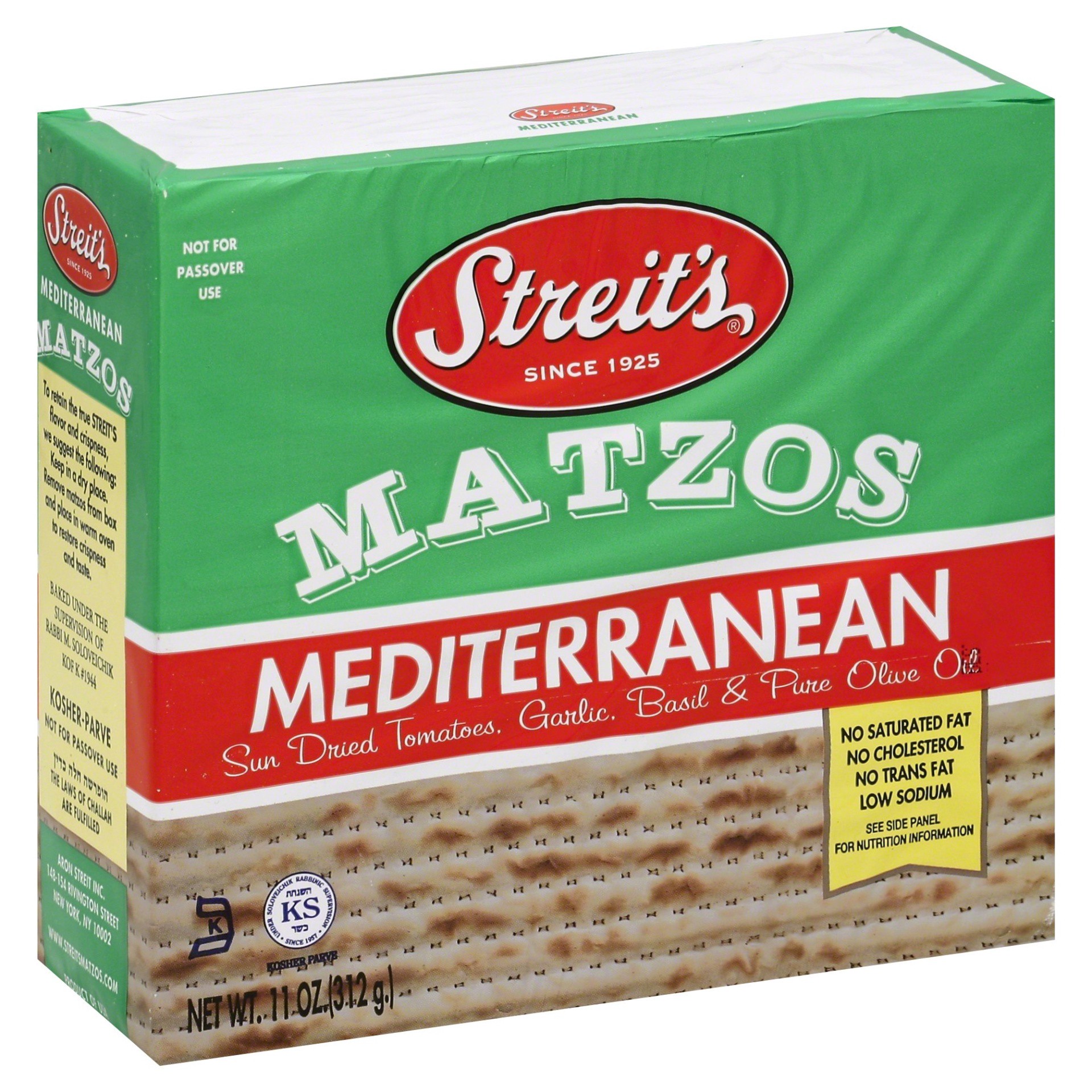 slide 1 of 6, Streit's Mediterranean Matzo, 11 oz