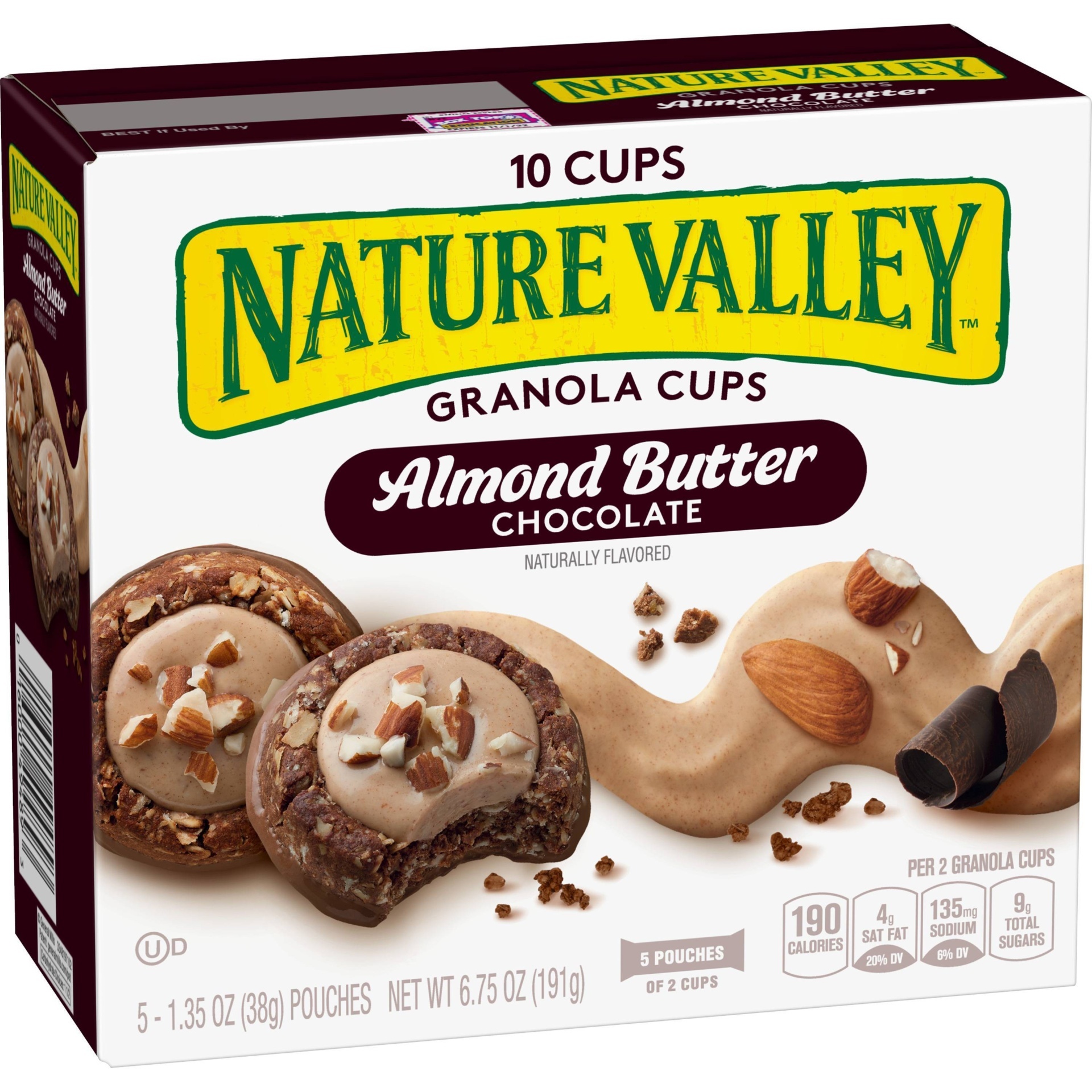 slide 1 of 2, Nature Valley Almond Butter Double Chocolate Granola Cups, 6.75 oz