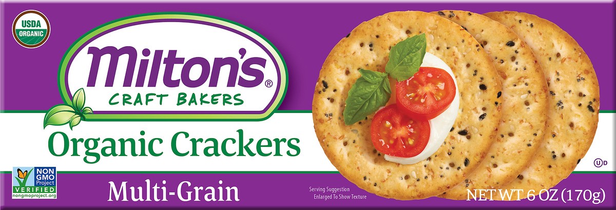 slide 2 of 7, Milton'S Craft Bakers Multi-Grain Organic Gourmet Crackers - 6 Oz, 6 oz