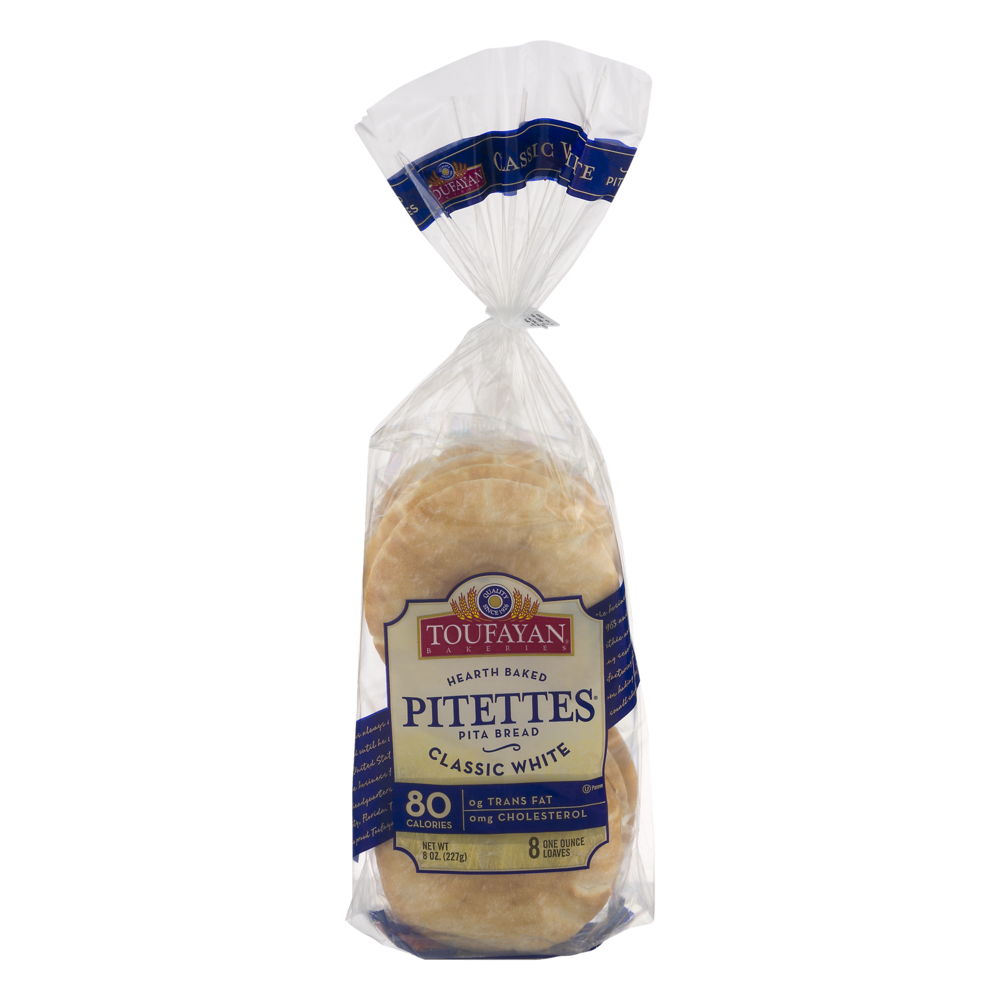 slide 1 of 1, Toufayan Classic White Pitettes Pita Bread, 8 oz