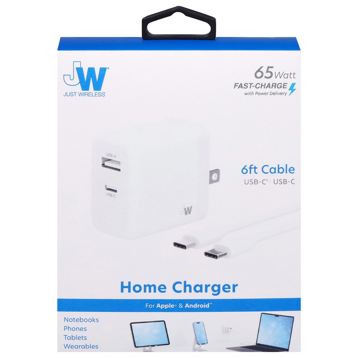 slide 2 of 4, Just Wireless 65 Watt Home Charger 1 ea, 1 ct