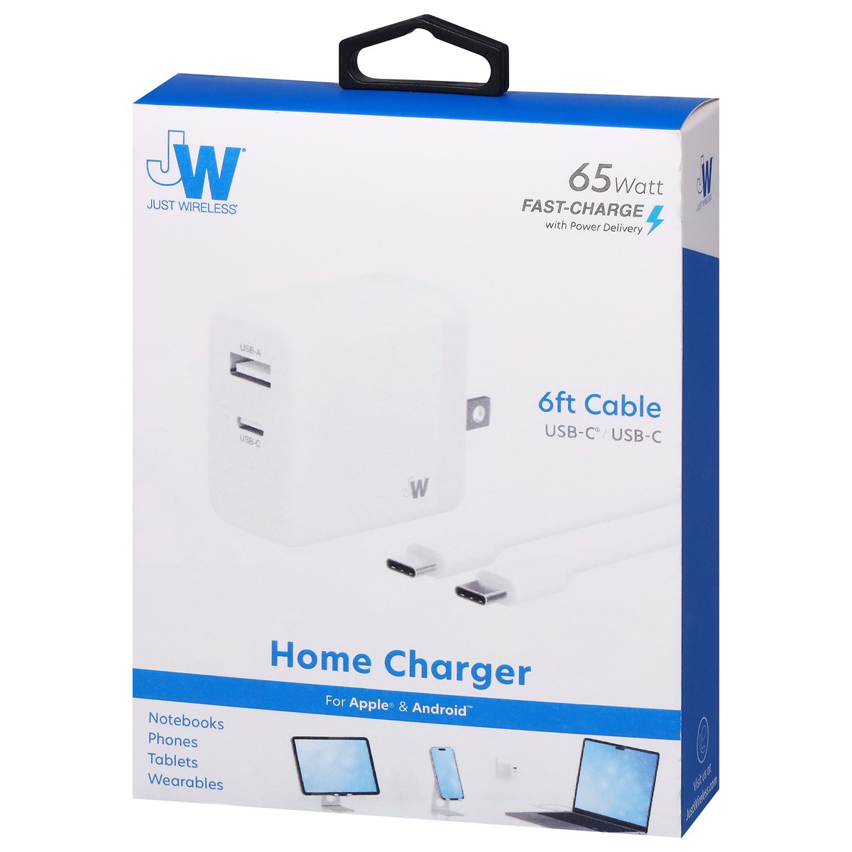 slide 4 of 4, Just Wireless 65 Watt Home Charger 1 ea, 1 ct