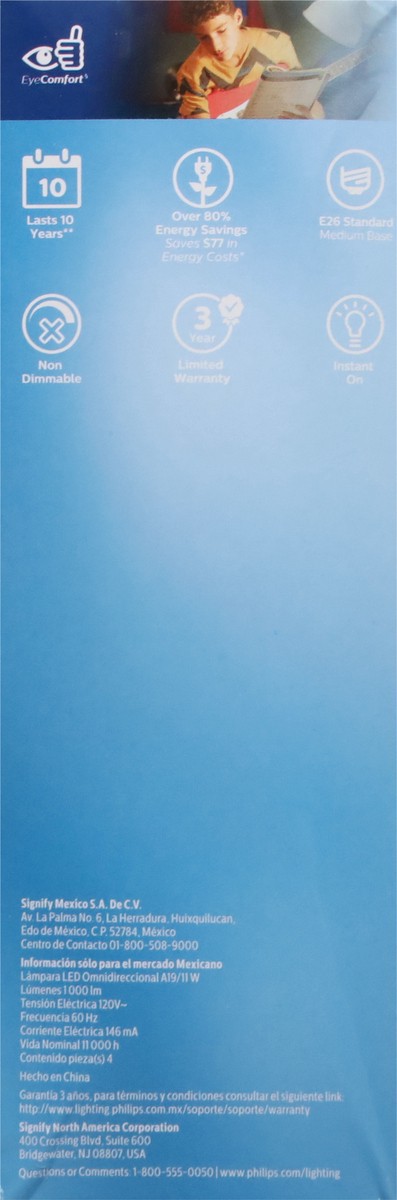 slide 3 of 9, Philips 11 Watts Soft White LED Light Bulbs 4 ea, 4 ct