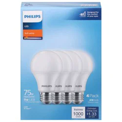 Philips 11 Watts Soft White LED Light Bulbs 4 ea