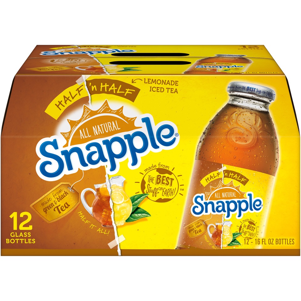 slide 2 of 3, Snapple Half n Half Glass Bottles, 12 ct; 16 fl oz