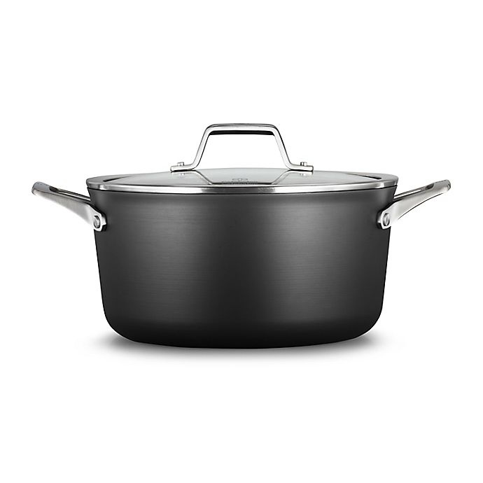 slide 1 of 6, Calphalon Premier Hard-Anodized Nonstick Covered Stock Pot, 6 qt