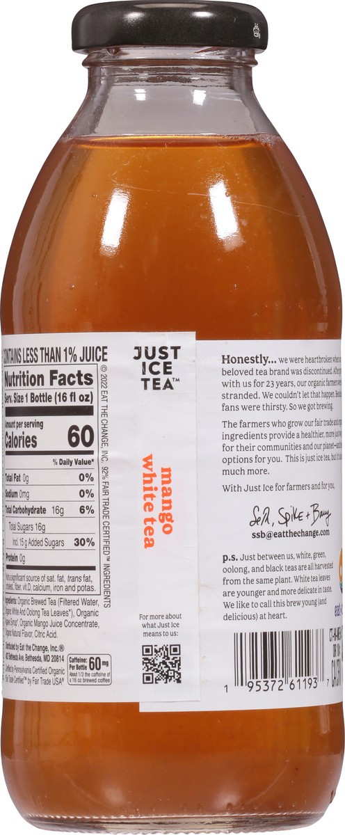 slide 2 of 9, Just Ice Tea Mango White Tea - 16 fl oz, 16 fl oz