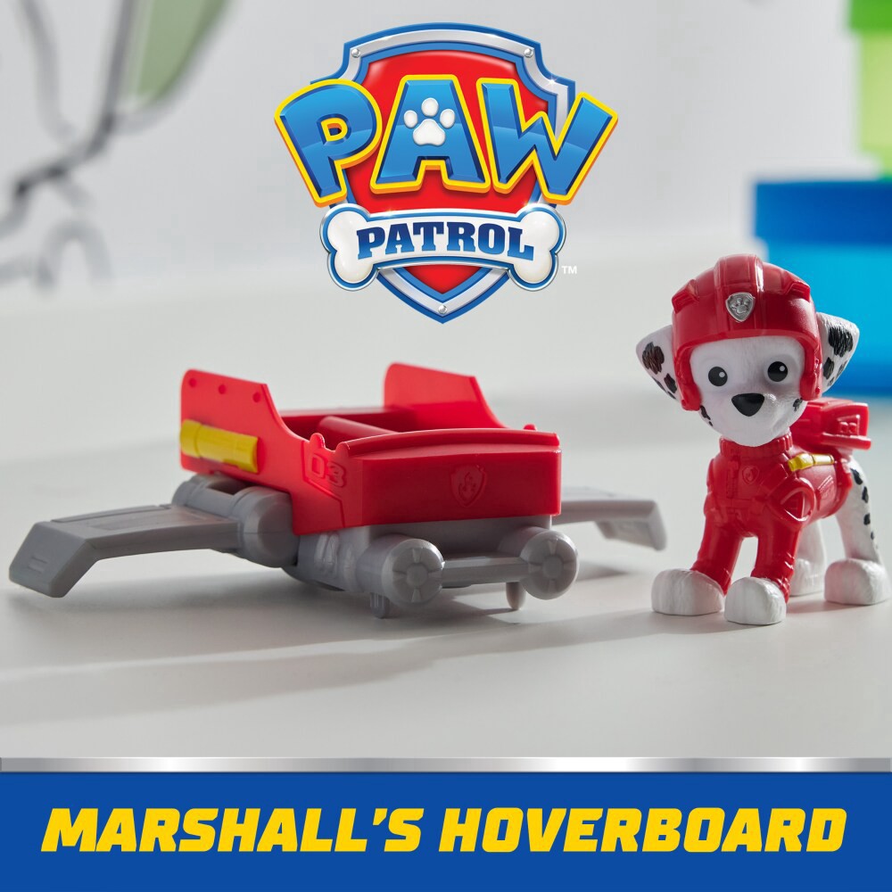slide 4 of 6, Paw Patrol Action Pups Marshall Action Figure & Hoverboard Airplane Toy with Foldable Wings, 1 ct
