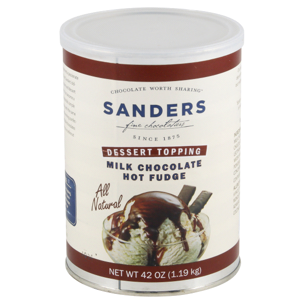 slide 1 of 4, Sanders Milk Chocolate Hot Fudge Dessert Topping, 42 oz