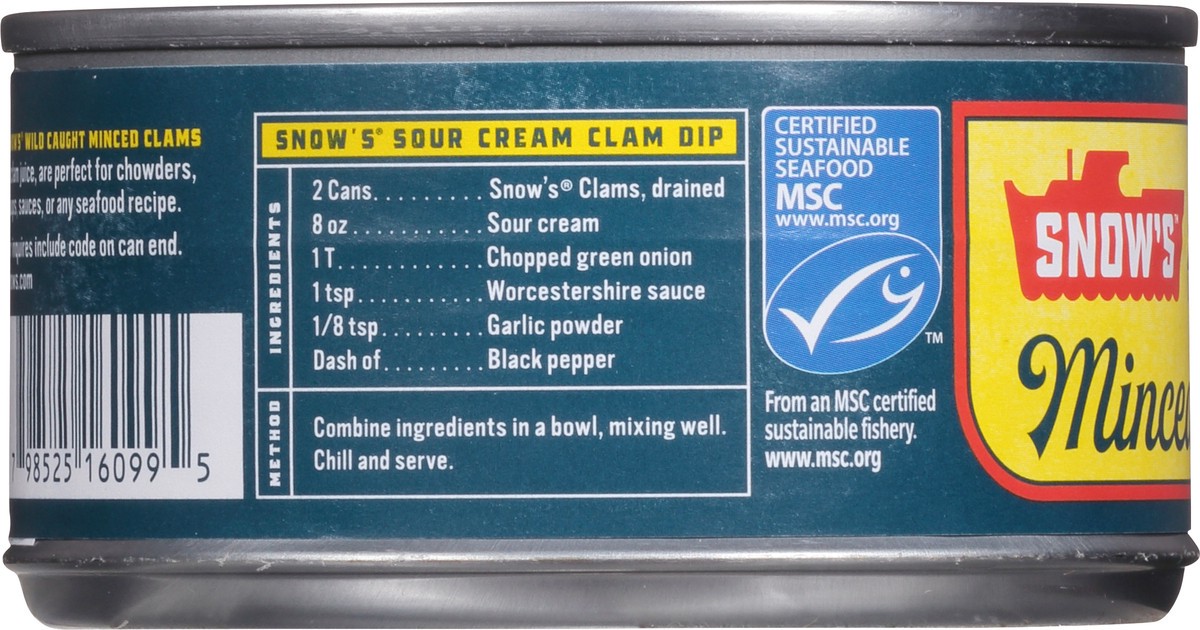 slide 8 of 9, Bumble Bee Foods, Llc Snow's Bumble Bee Minced Clams In Clam Juice, 6.5 oz