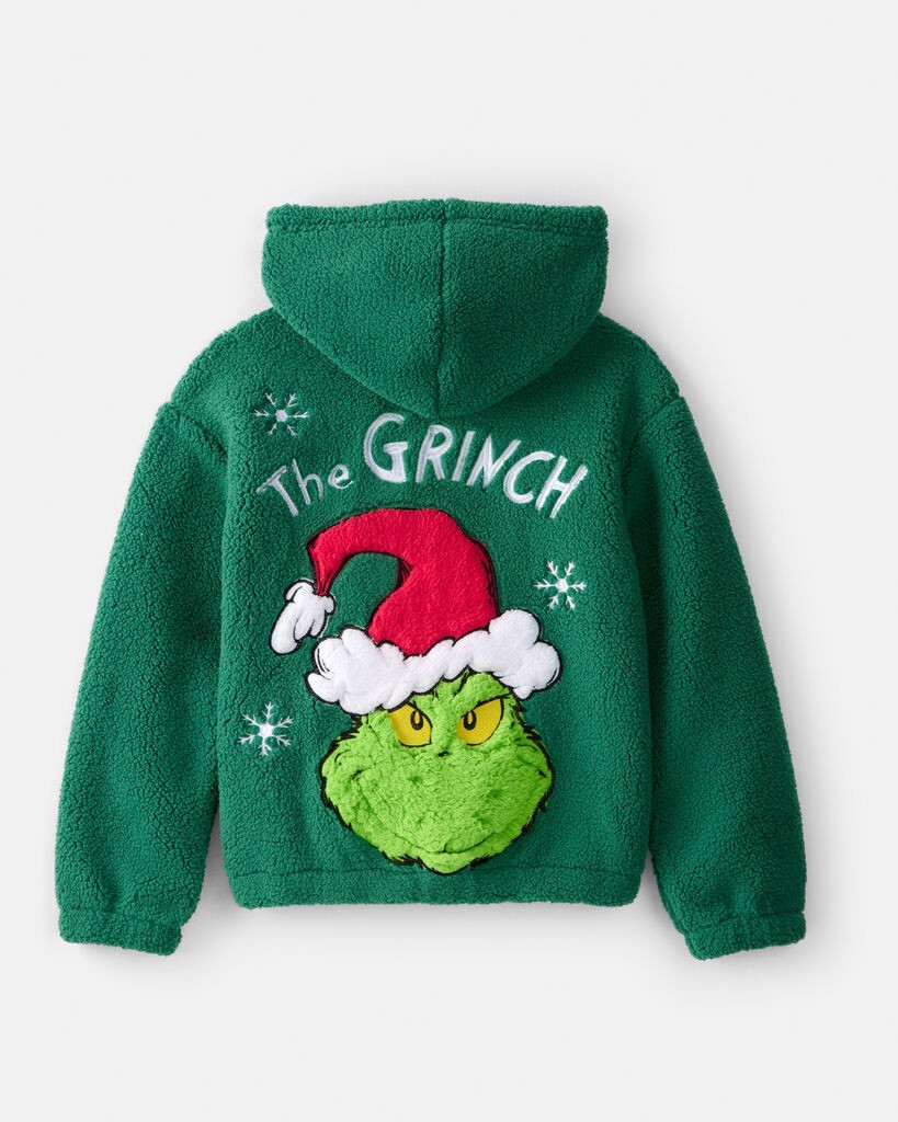 slide 4 of 5, Carter's Carters Girls Dr. Seuss™ The Grinch Sherpa Hooded Zip-Up Jacket - Green Green 8, 1 ct