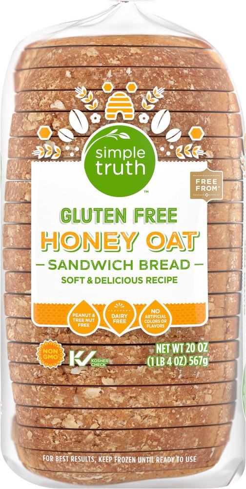 slide 2 of 4, Simple Truth Gluten Free Honey Oat Bread, 20 oz