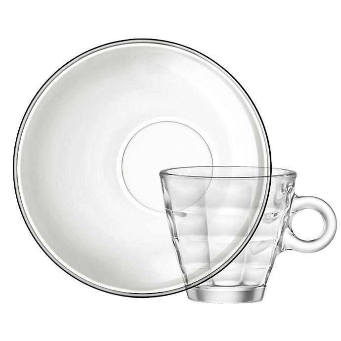 slide 1 of 1, Bormioli Rocco Easy Bar Cube Espresso Cups and Saucers, 6 ct