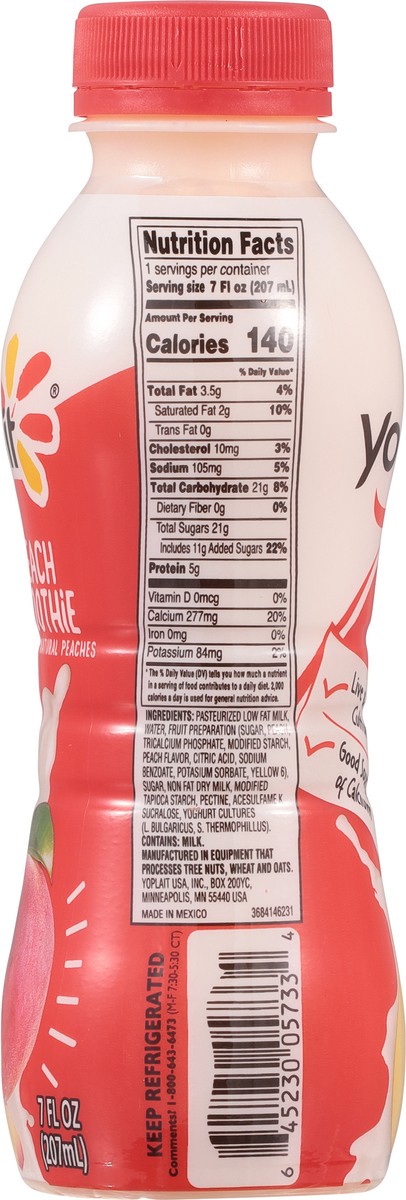 slide 3 of 12, Yoplait Peach Smoothie 7 fl oz, 7 fl oz