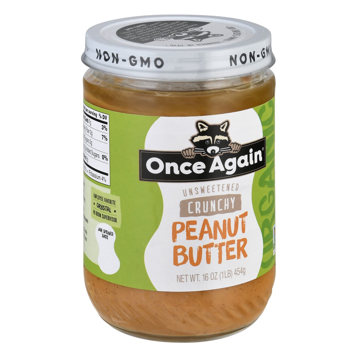 slide 5 of 10, Once Again Organic Crunchy Unsweetened Peanut Butter 16 oz, 16 oz