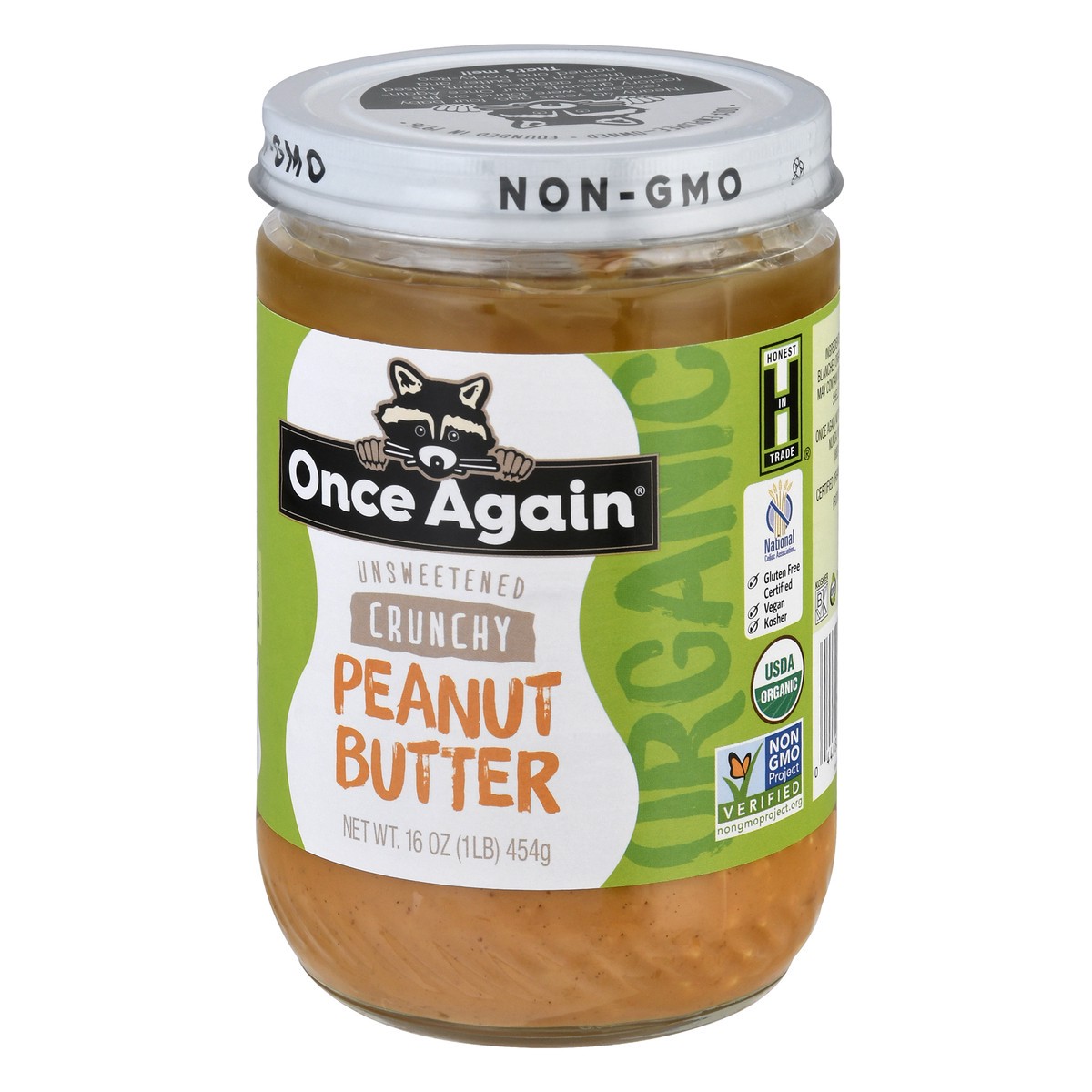 slide 8 of 10, Once Again Organic Crunchy Unsweetened Peanut Butter 16 oz, 16 oz