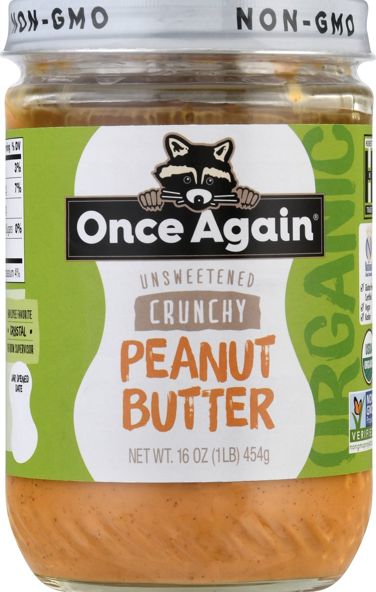 slide 7 of 10, Once Again Organic Crunchy Unsweetened Peanut Butter 16 oz, 16 oz