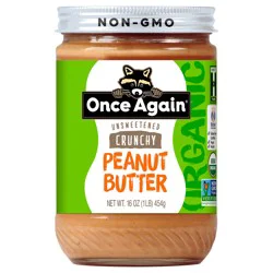Once Again Organic Crunchy Unsweetened Peanut Butter 16 oz