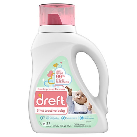 slide 1 of 1, Dreft Laundry Detergent Liquid Stage 2 Active Baby, 50 fl oz