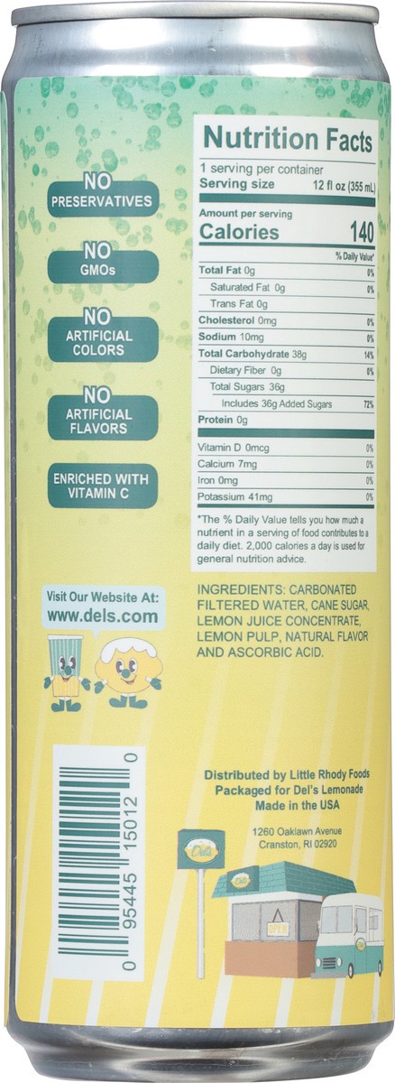 slide 10 of 13, Del's Sparkling Lemonade Citrus Beverage - 12 fl oz, 12 fl oz
