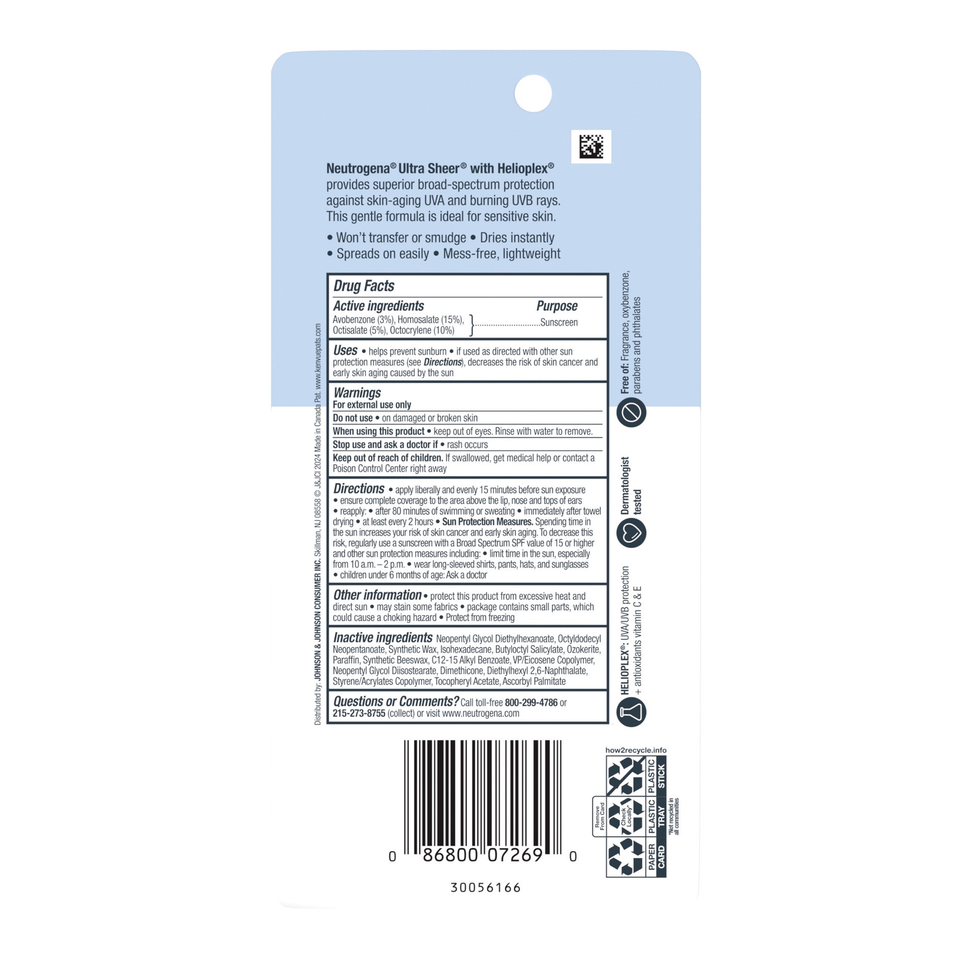 slide 5 of 6, Neutrogena Ultra Sheer Face Stick Spf 60, 0.47 oz