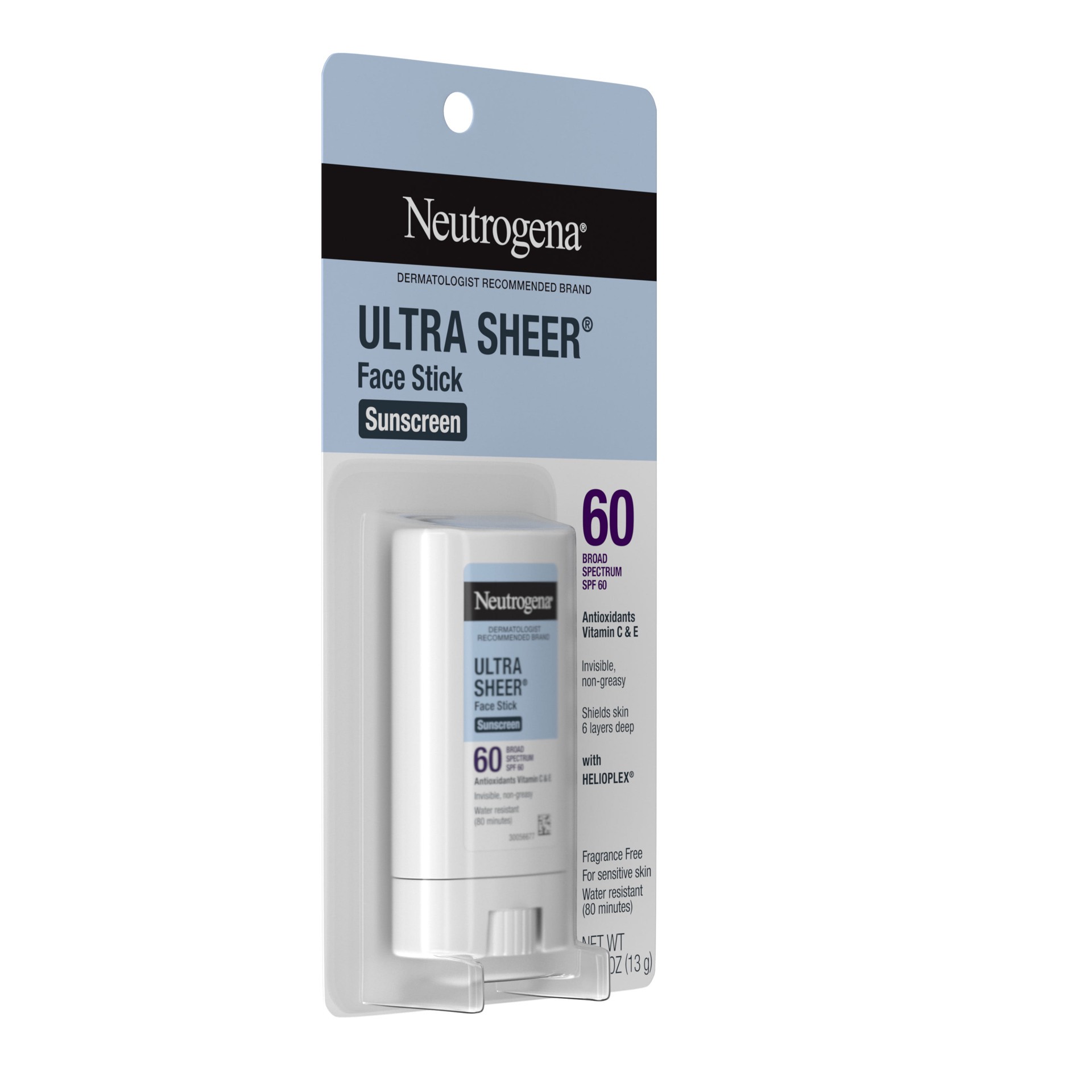 slide 2 of 6, Neutrogena Ultra Sheer Face Stick Spf 60, 0.47 oz