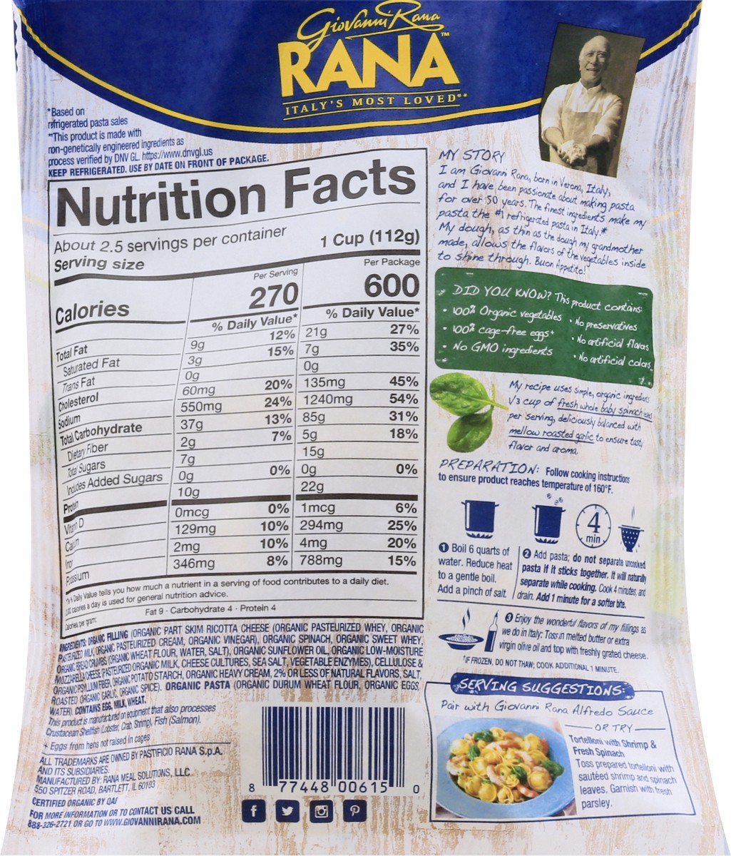 slide 8 of 10, Rana Organic Refrigerated Pasta, 9 oz