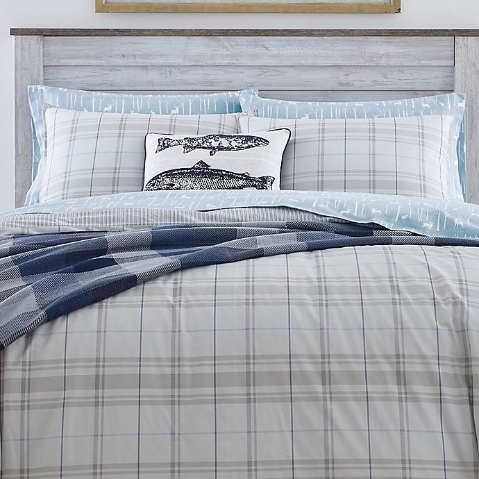 slide 3 of 5, Eddie Bauer Grays Harbor Reversible Plaid Full/Queen Comforter Set - Grey, 3 ct