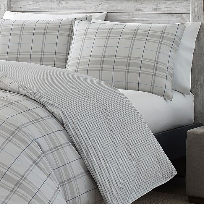 slide 4 of 5, Eddie Bauer Grays Harbor Reversible Plaid Full/Queen Comforter Set - Grey, 3 ct