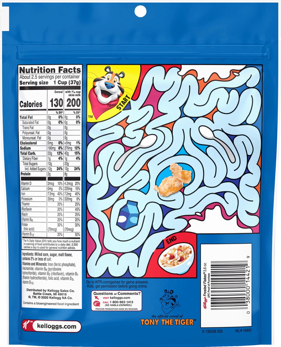 slide 5 of 5, Frosted Flakes Kellogg's Frosted Flakes Cold Breakfast Cereal, Original, 3.6 oz, 3.6 oz