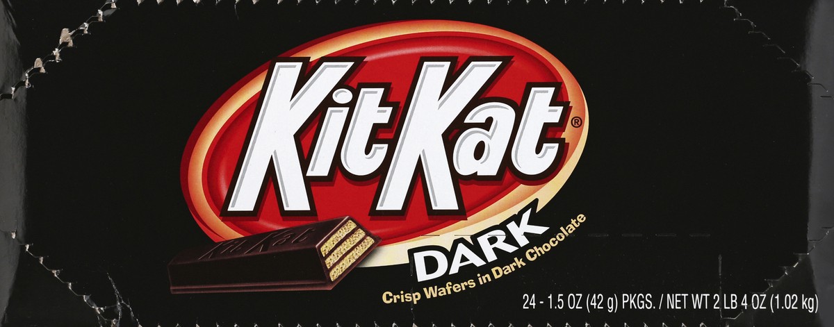 slide 5 of 6, KIT KAT Dark Chocolate Wafer Candy Bars, 1.5 oz (24 Count), 1.5 oz