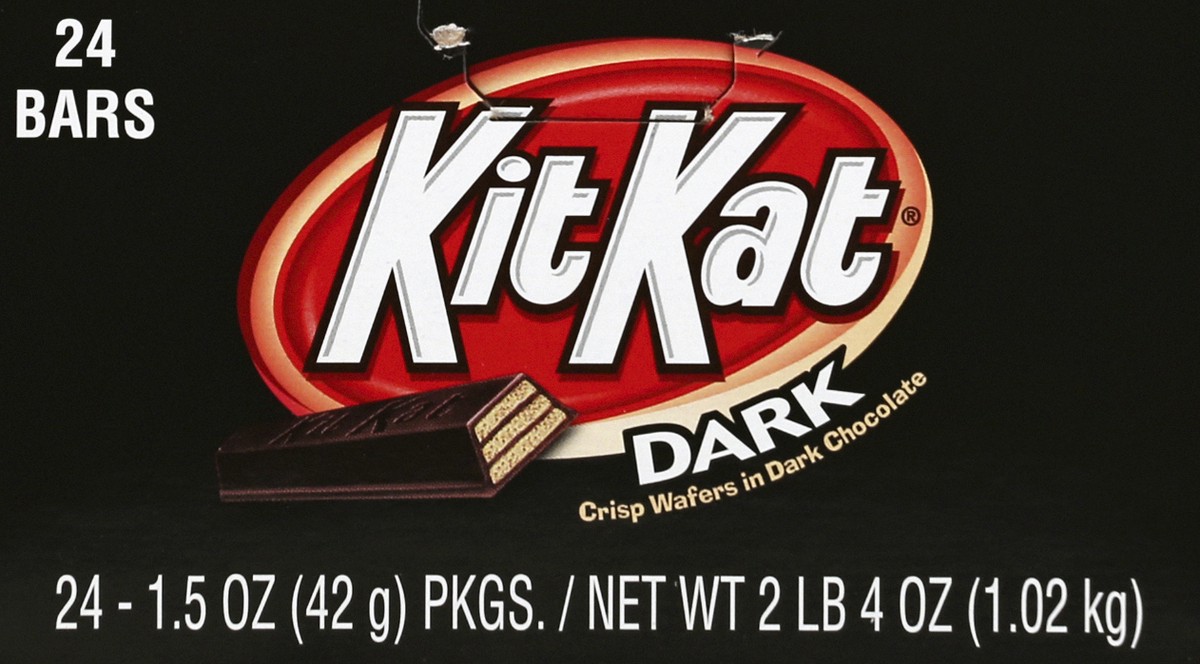 slide 2 of 6, KIT KAT Dark Chocolate Wafer Candy Bars, 1.5 oz (24 Count), 1.5 oz