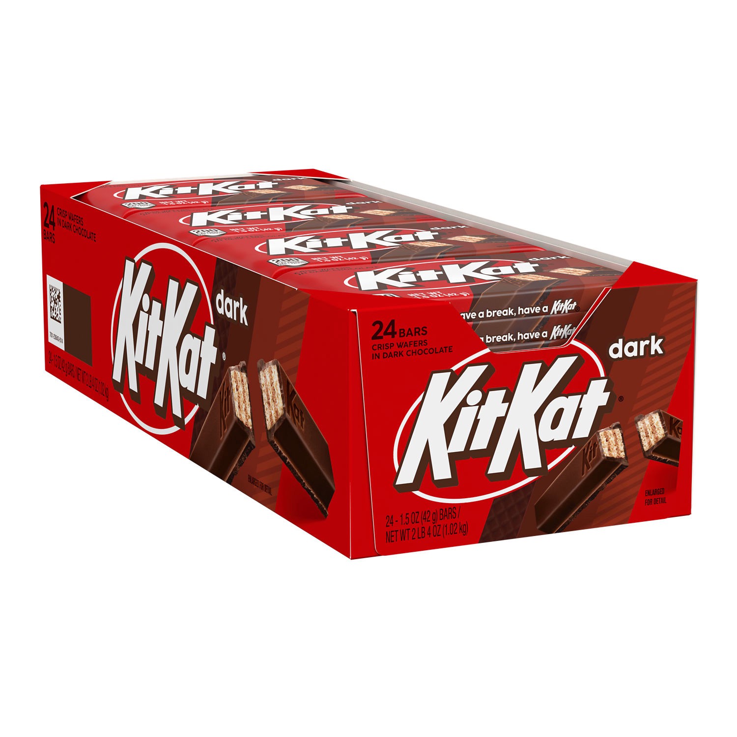 slide 1 of 6, KIT KAT Dark Chocolate Wafer Candy Bars, 1.5 oz (24 Count), 1.5 oz