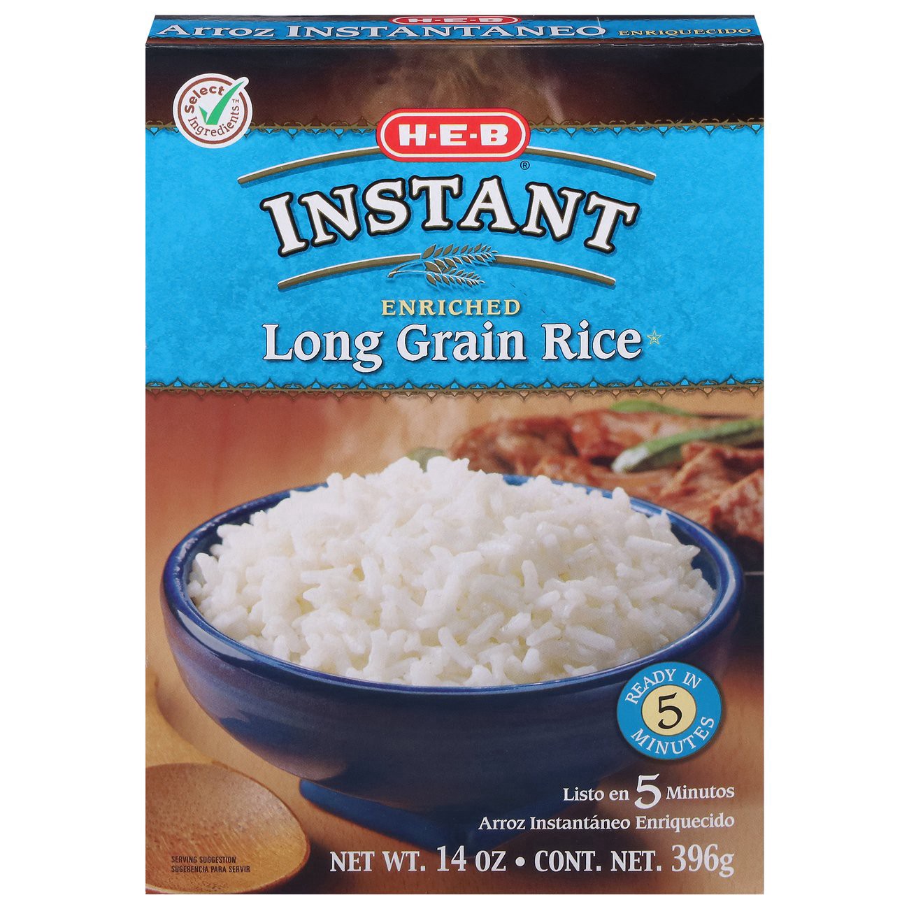 slide 1 of 1, H-E-B Instant Long Grain Rice, 14 oz