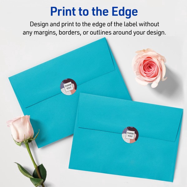 slide 3 of 9, Avery Printable Labels With Sure Feed, Round, 1"" Diameter, Matte White, Pack Of 1200, 1200 ct