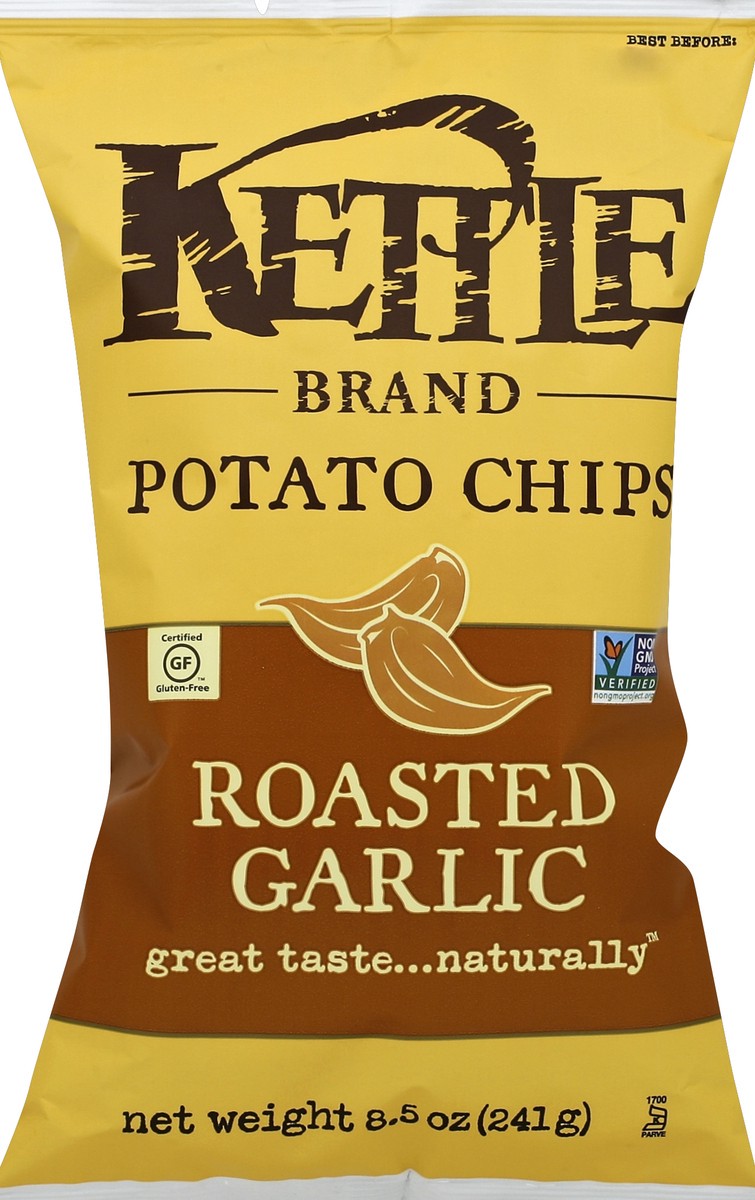 slide 5 of 5, Kettle Brand Potato Chips Roasted Garlic, 8.5 oz