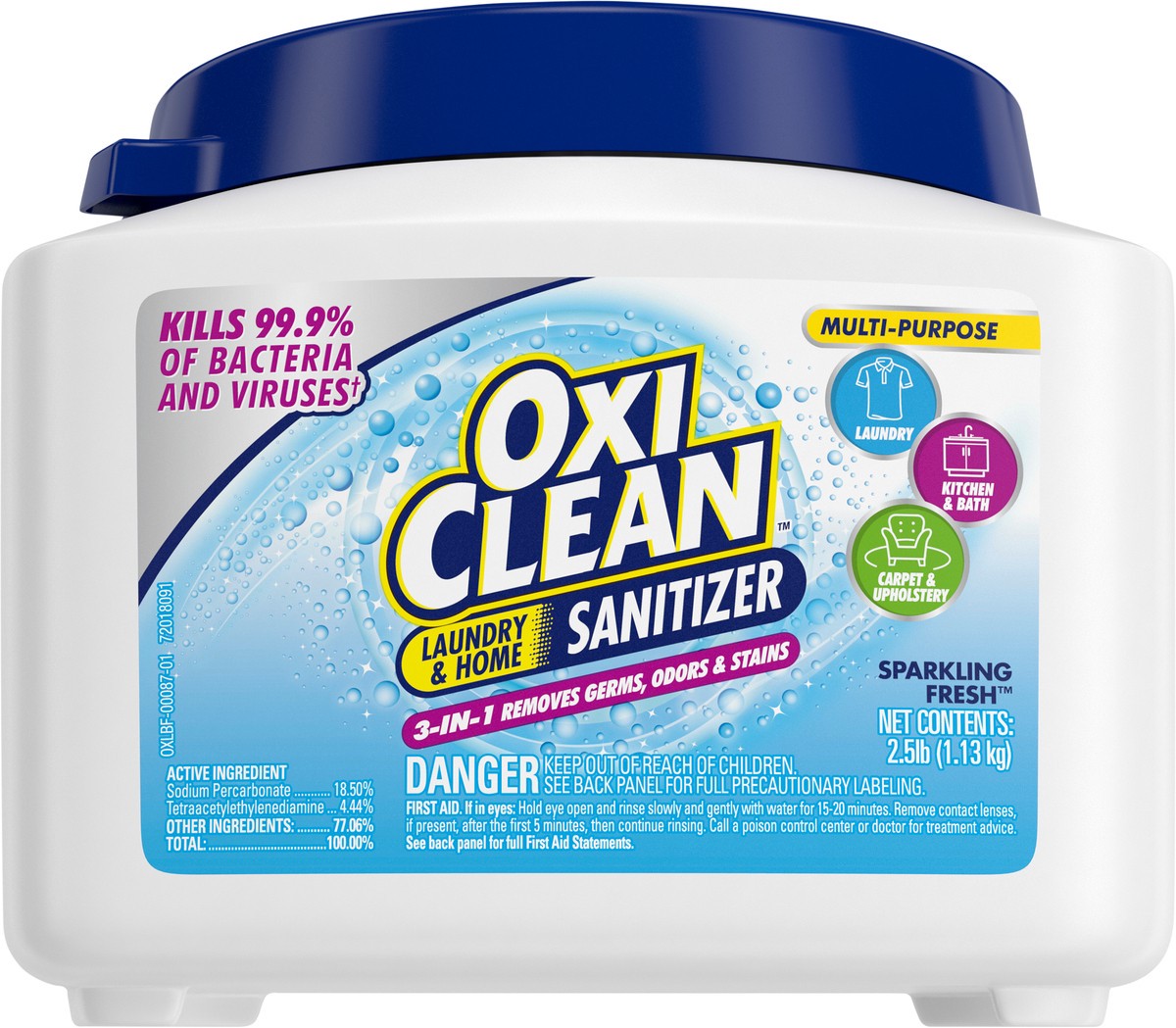 slide 12 of 12, Oxi-Clean Laundry & Home Sanitizer for Laundry, Kitchen, Bath, Carpet & Upholstery, 2.5 Lbs, 2.5 lb