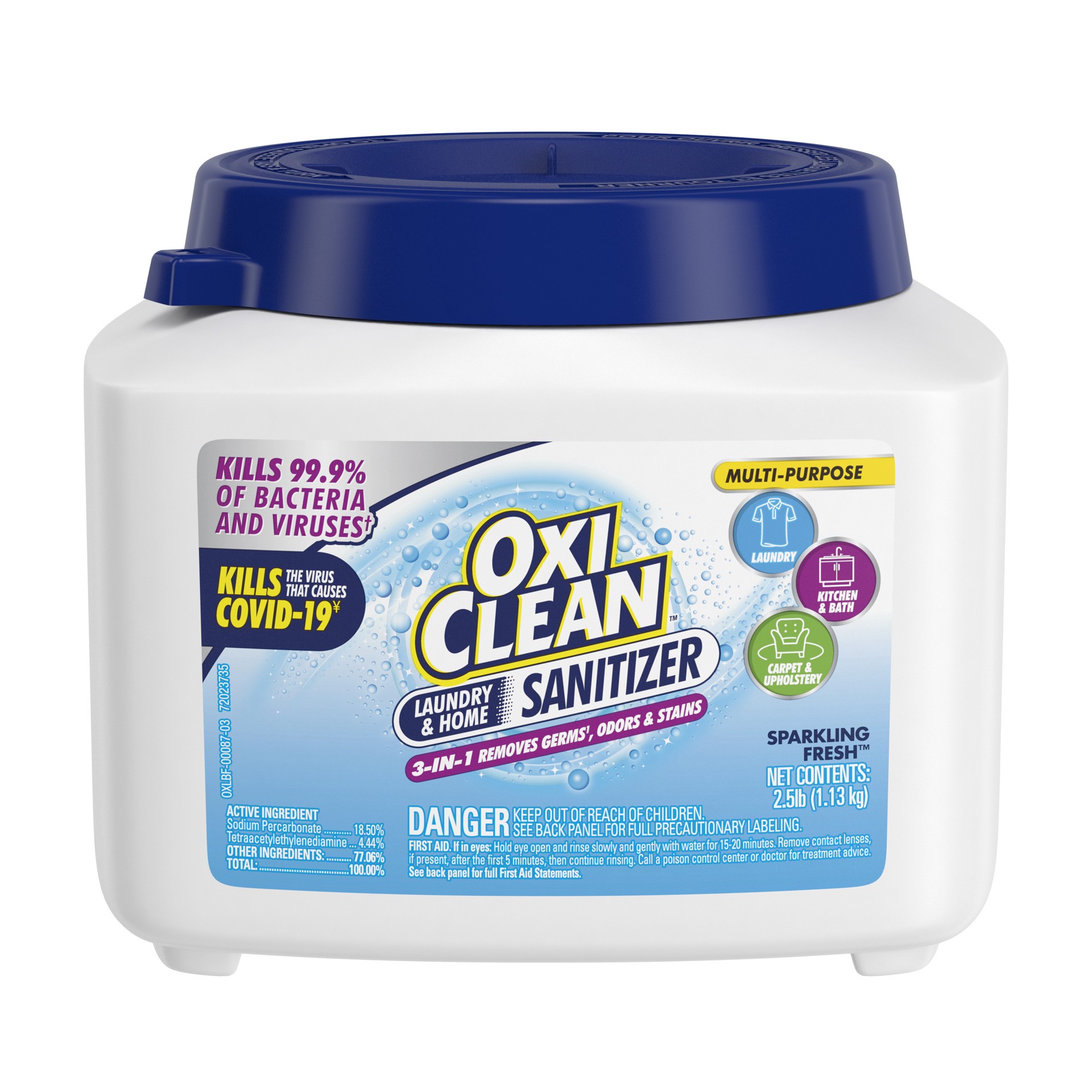 slide 1 of 12, Oxi-Clean Laundry & Home Sanitizer for Laundry, Kitchen, Bath, Carpet & Upholstery, 2.5 Lbs, 2.5 lb