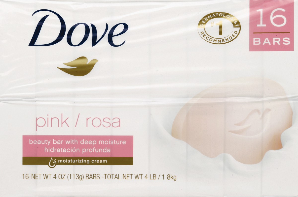 slide 5 of 6, Dove Pink Beauty Bar, 16 ct