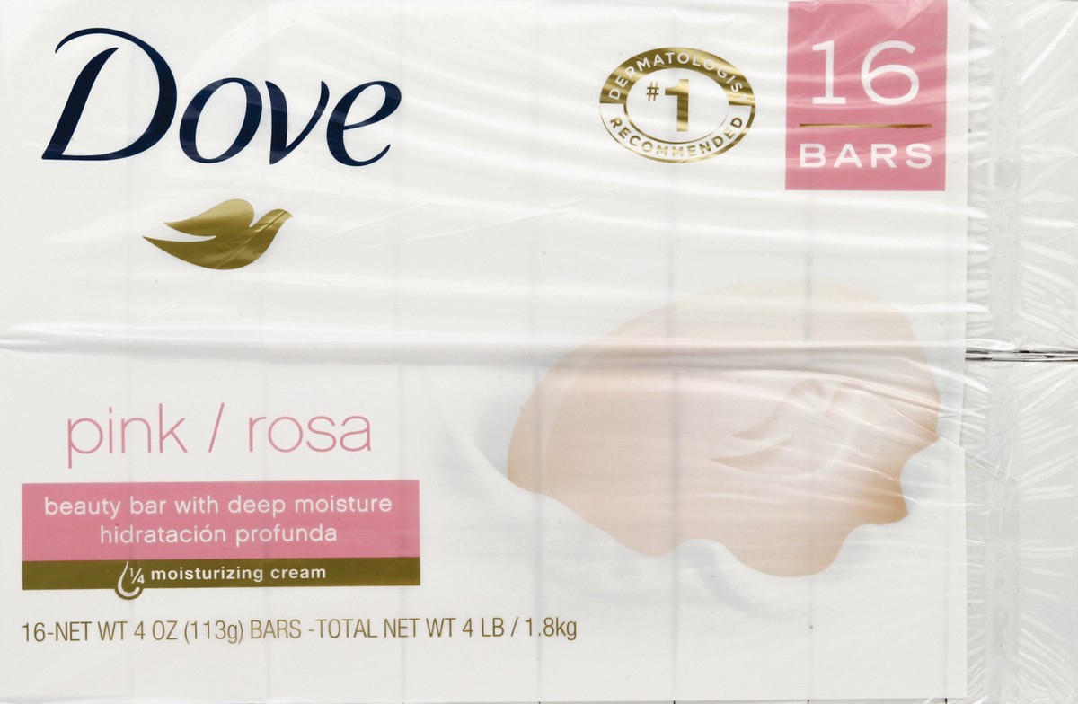 slide 6 of 6, Dove Pink Beauty Bar, 16 ct