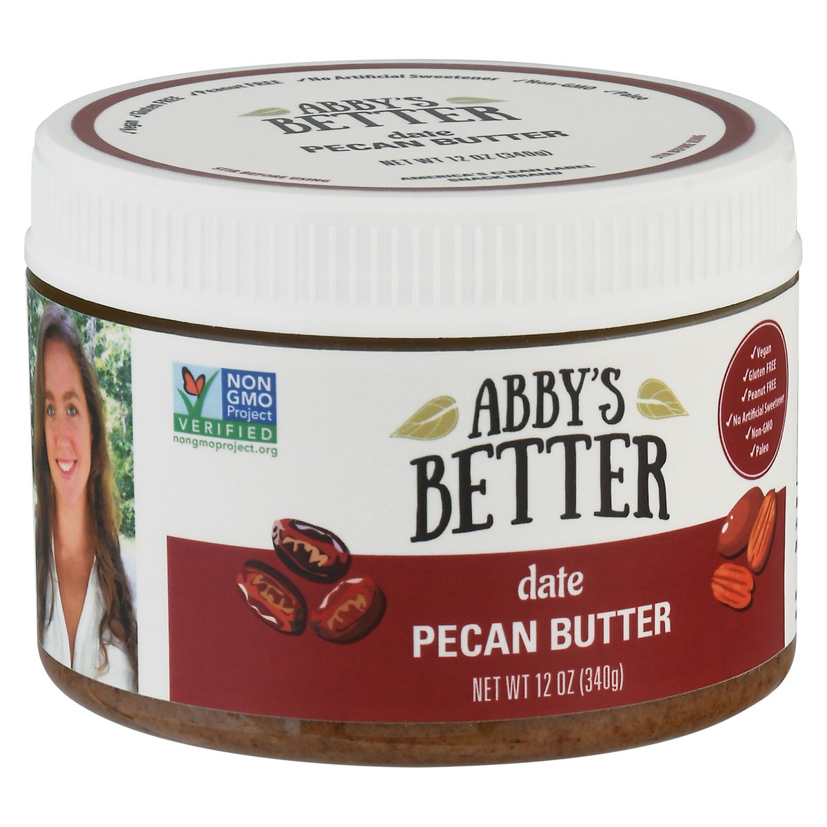 slide 3 of 9, Abby's Better Date Pecan Butter 12 oz, 12 oz