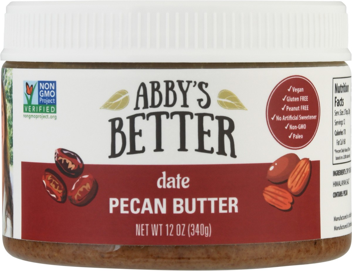 slide 1 of 9, Abby's Better Date Pecan Butter 12 oz, 12 oz