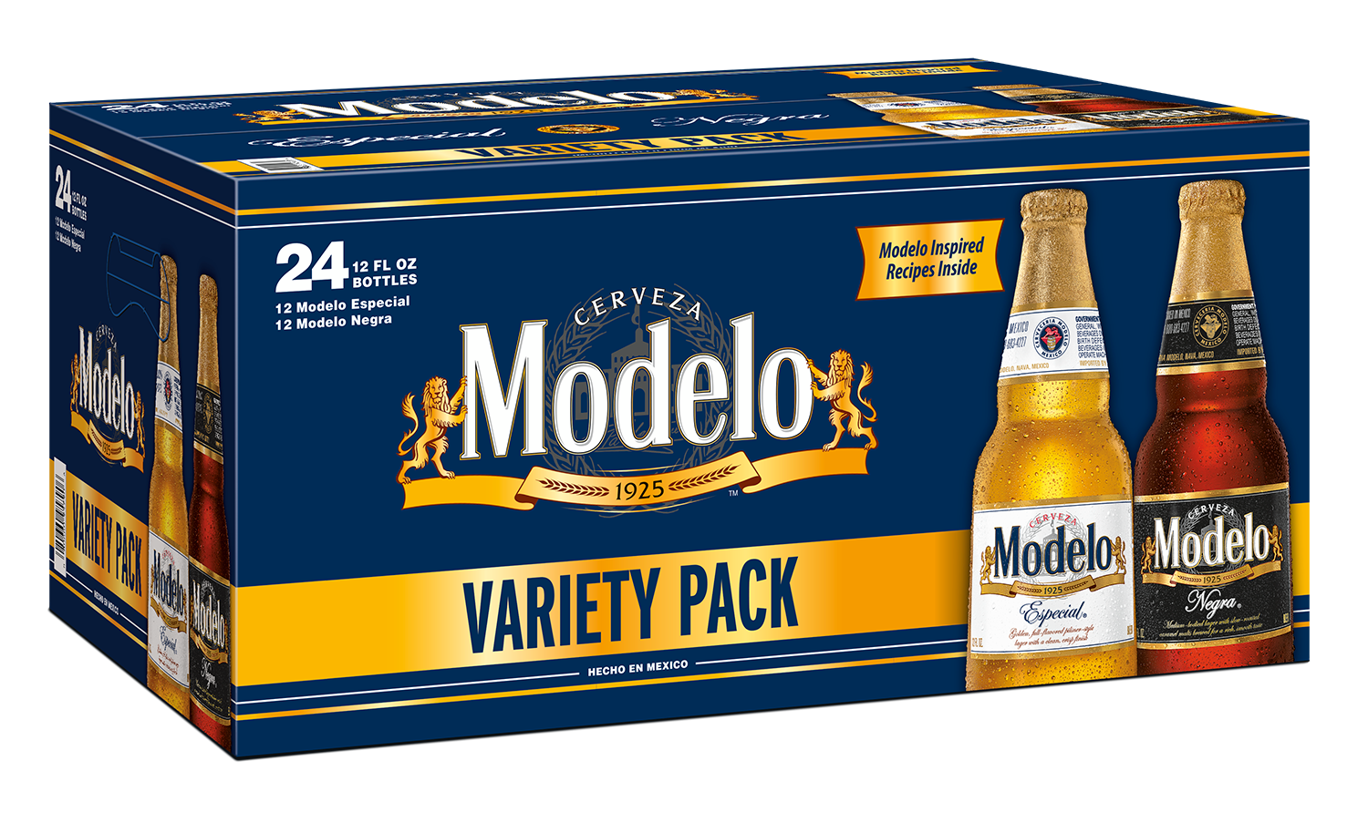 slide 1 of 6, Modelo Lager Variety Pack Mexican Beer, 24 pk 12 fl oz Bottles, 4.4 – 5.4% ABV, 288 fl oz