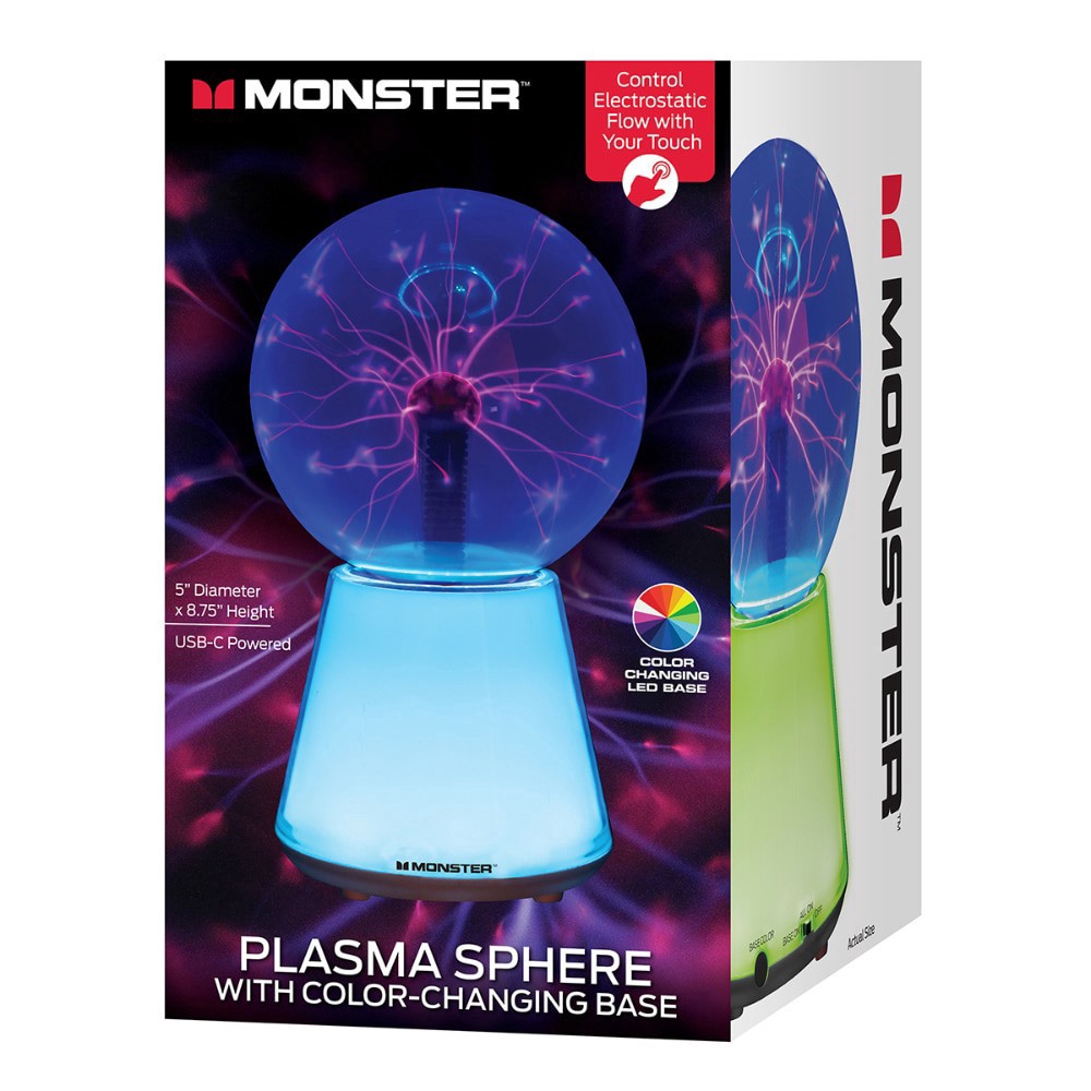 slide 2 of 3, Monster™ Plasma Sphere With Color Changing Base, 1 ct
