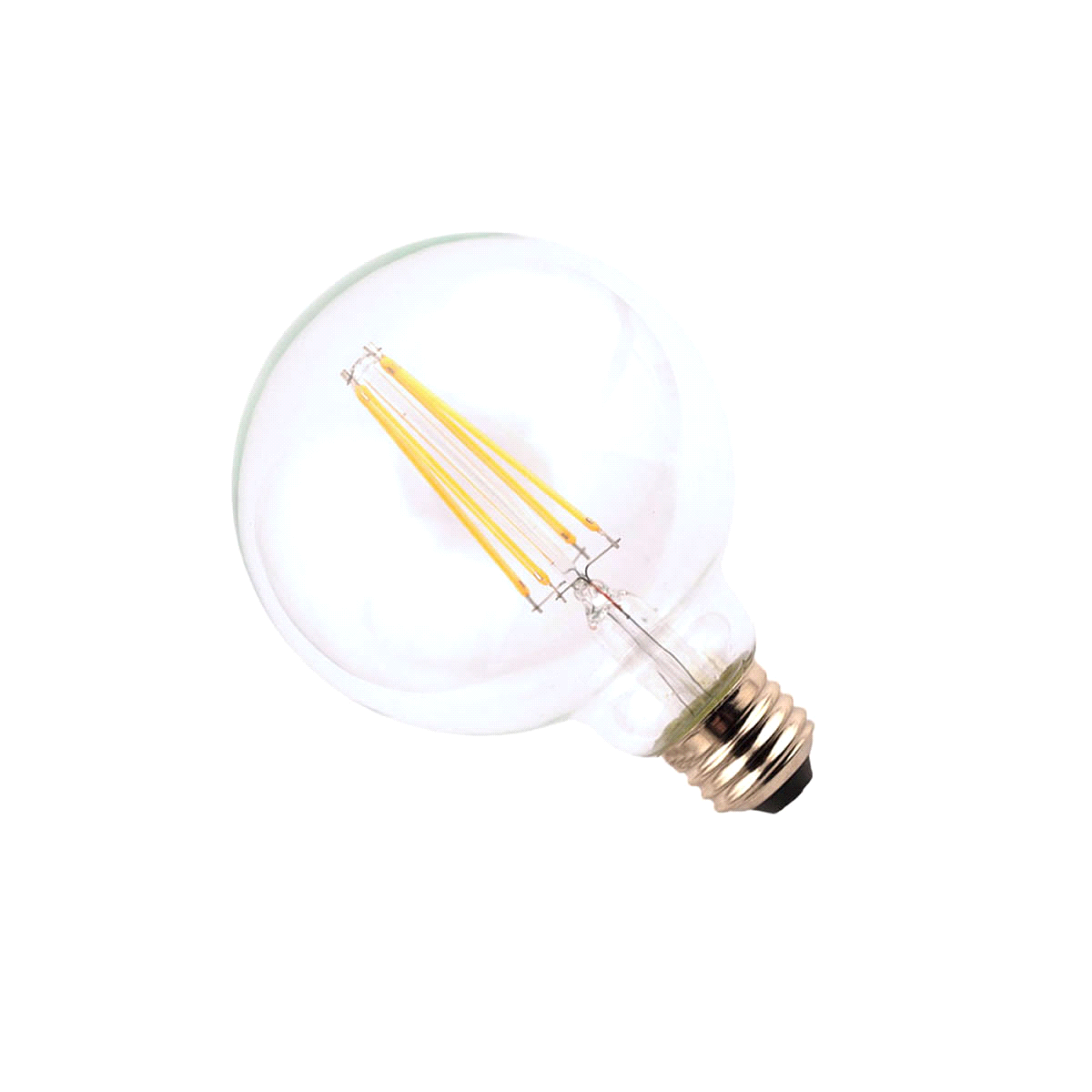 slide 2 of 7, 60W Equivalent G25 Dimmable Clear Glass Filament LED Light Bulb Soft White, 3 ct