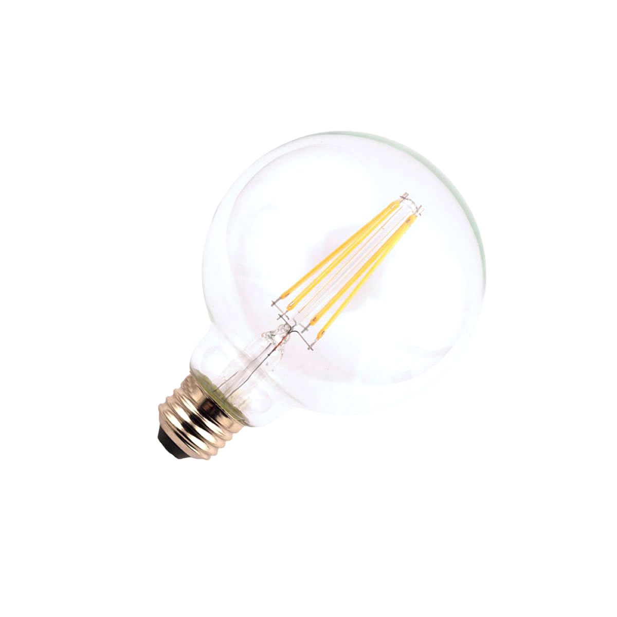 slide 3 of 7, 60W Equivalent G25 Dimmable Clear Glass Filament LED Light Bulb Soft White, 3 ct