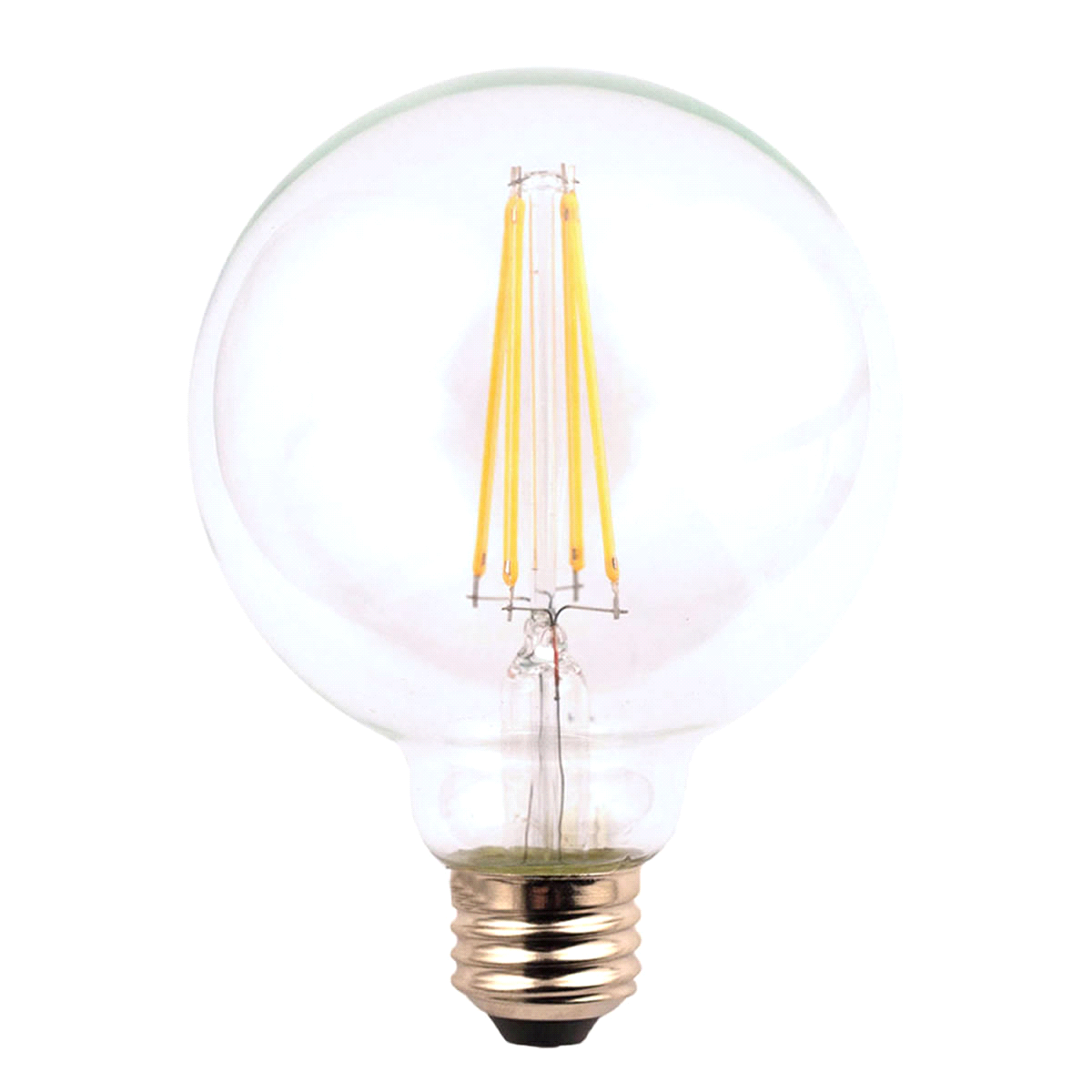 slide 5 of 7, 60W Equivalent G25 Dimmable Clear Glass Filament LED Light Bulb Soft White, 3 ct