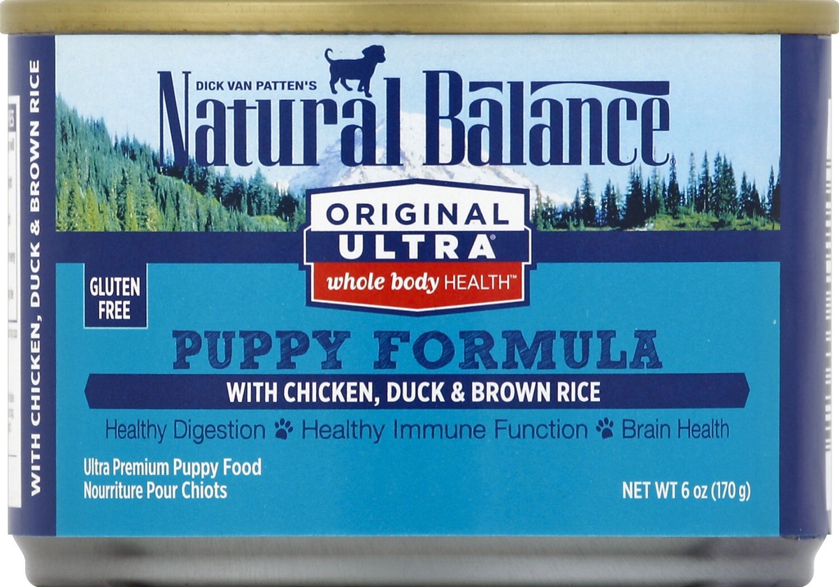 slide 6 of 6, Natural Balance Original Ultra Chicken, Duck & Brown Rice Canned Puppy Food, 6 oz