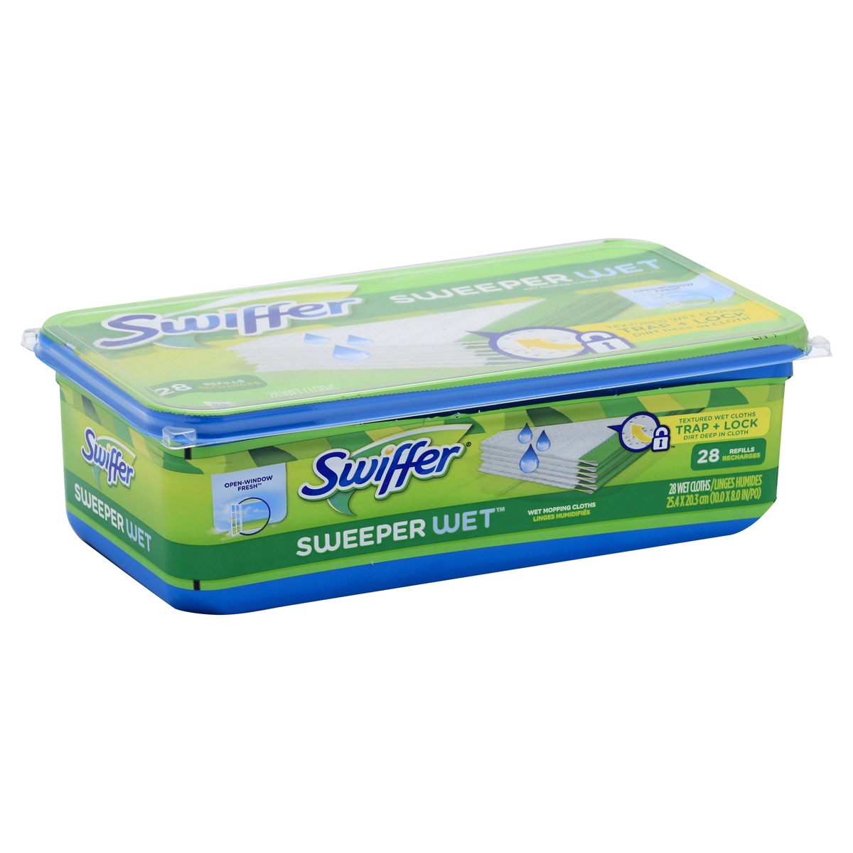 slide 1 of 1, Swiffer Open Window Fresh Sweeper Wet Mopping Cloth, 28 ct